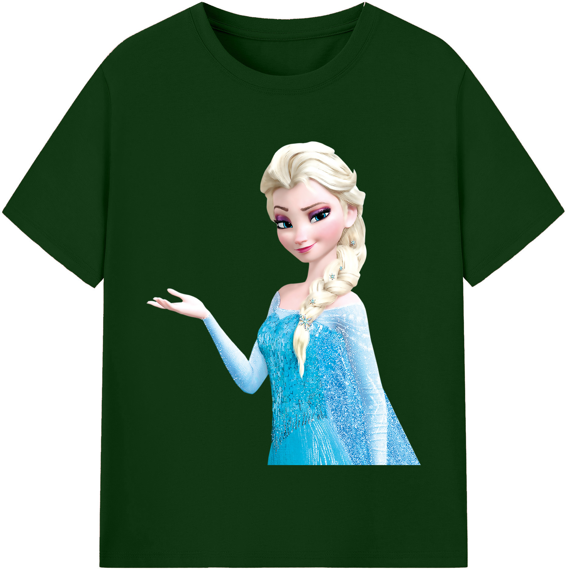 （画像用） アナと雪の女王 アンナ エルサ Frozen Anna Elsa 綿100％半袖Tシャツ（フロントプリント）